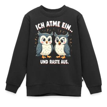 ich atme ein und raste aus lustige - Kinder Premium Organic Sweatshirt - Schwarz - Vorne - AI Model Kid Female (0cm)