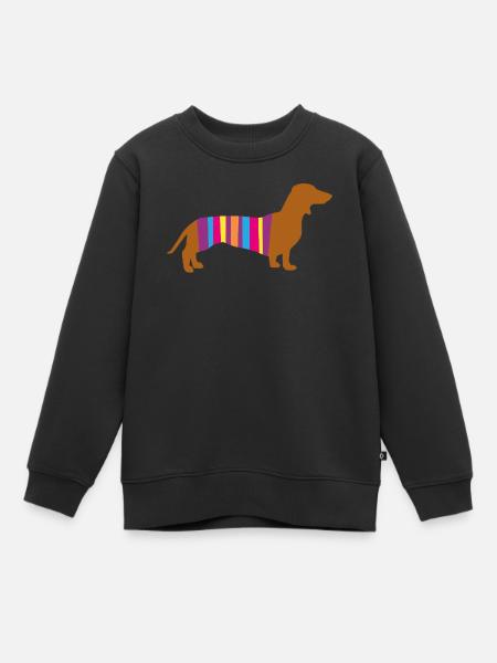 Teckel Rayure Chien Chien Race Chien Chien Promenade Bello Fan - Sweat Premium enfant bio - noir