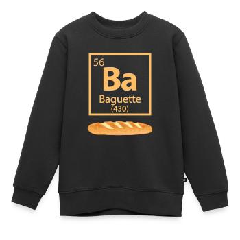 Baguette Element Lustiges Periodensystem - Kinder Premium Organic Sweatshirt - Schwarz - Vorne - AI Model Kid Female (0cm)