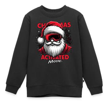 Weihnachtsmann mit Skibrille - Christmas Mode - Kinder Premium Organic Sweatshirt - Schwarz - Vorne - AI Model Kid Female (0cm)
