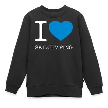 I LOVE SKI JUMPING - Kinder Premium Organic Sweatshirt - Schwarz - Vorne - AI Model Kid Female (0cm)
