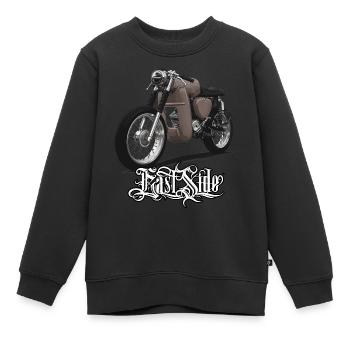 S51 (braun) // Illustration - Kinder Premium Organic Sweatshirt - Schwarz - Vorne - AI Model Kid Female (0cm)