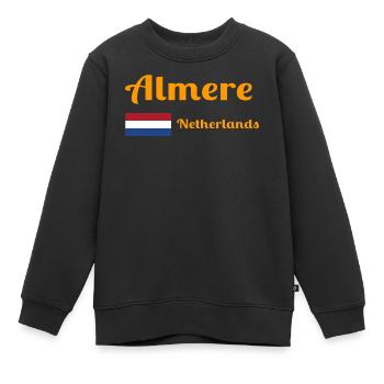 Almere Niederlande - Stilvolle Drucke - Kinder Premium Organic Sweatshirt - Schwarz - Vorne - AI Model Kid Female (0cm)