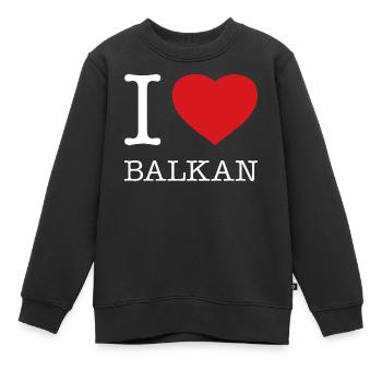 I LOVE BALKAN - Kinder Premium Organic Sweatshirt - Schwarz - Vorne - AI Model Kid Female (0cm)