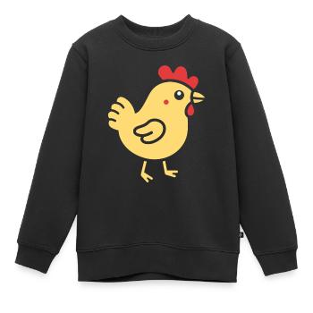 Poulet - Sweat Premium enfant bio - noir - Devant - AI Model Kid Female (0cm)