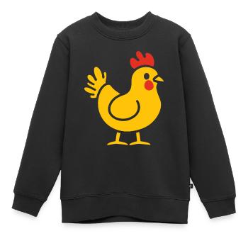 Poulet - Sweat Premium enfant bio - noir - Devant - AI Model Kid Female (0cm)