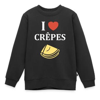 crêpe - Sweat Premium enfant bio - noir - Devant - AI Model Kid Female (0cm)