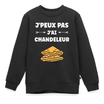 crêpe - Sweat Premium enfant bio - noir - Devant - AI Model Kid Female (0cm)