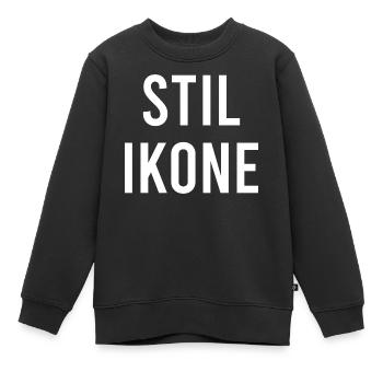 ICÔNE DE STYLE - Sweat Premium enfant bio - noir - Devant - AI Model Kid Female (0cm)