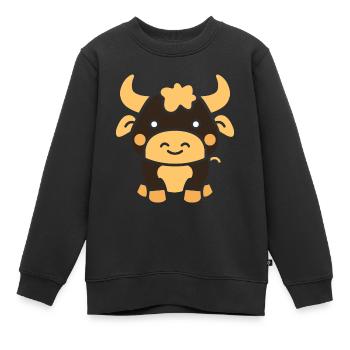 Stier - Kinder Premium Organic Sweatshirt - Schwarz - Vorne - AI Model Kid Female (0cm)