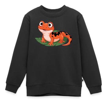 Salamandre feuillue - Sweat Premium enfant bio - noir - Devant - AI Model Kid Female (0cm)