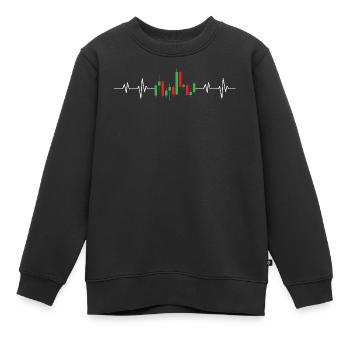 Herzschlag der Börse EKG-Aktien Forex-Handel - Kinder Premium Organic Sweatshirt - Schwarz - Vorne - AI Model Kid Female (0cm)