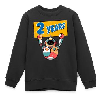 Ich bin 2 Jahre zweiter Geburtstag Roboter - Kinder Premium Organic Sweatshirt - Schwarz - Vorne - AI Model Kid Female (0cm)
