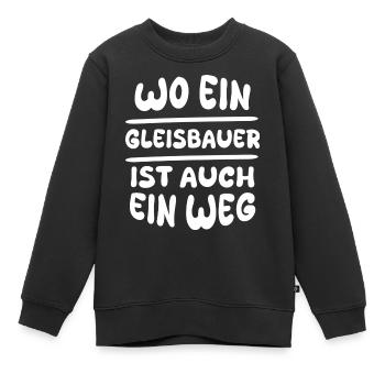 Track Builders Track Builders - Kids Premium Organic Sweatshirt - black - Front - AI Model Kid Female (0cm)