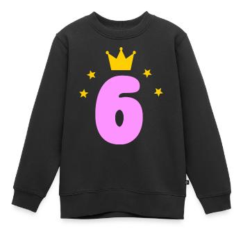 6e anniversaire de la fille - Sweat Premium enfant bio - noir - Devant - AI Model Kid Female (0cm)