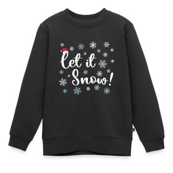 Que neige - Sweat Premium enfant bio - noir - Devant - AI Model Kid Female (0cm)
