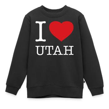 I LOVE UTAH - Kinder Premium Organic Sweatshirt - Schwarz - Vorne - AI Model Kid Female (0cm)