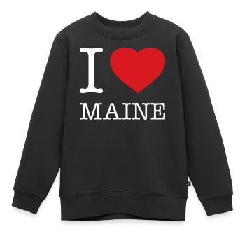 J’ADORE LE MAINE - Sweat Premium enfant bio - noir - Devant - AI Model Kid Female (0cm)