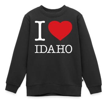 I LOVE IDAHO - Kinder Premium Organic Sweatshirt - Schwarz - Vorne - AI Model Kid Female (0cm)