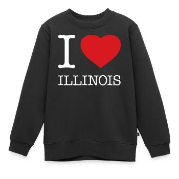 I LOVE ILLINOIS - Kinder Premium Organic Sweatshirt - Schwarz - Vorne - AI Model Kid Female (0cm)