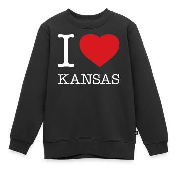 J’ADORE LE KANSAS - Sweat Premium enfant bio - noir - Devant - AI Model Kid Female (0cm)