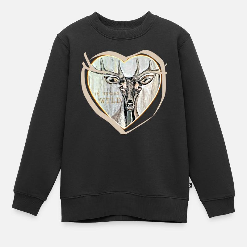 Deer - Kids Premium Organic Sweatshirt - black