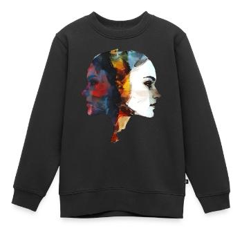 Le côté obscur dans la personnalité - Sweat Premium enfant bio - noir - Devant - AI Model Kid Female (0cm)