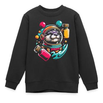 Drôle de loutre avec beaucoup de couleurs vives - Sweat Premium enfant bio - noir - Devant - AI Model Kid Female (0cm)