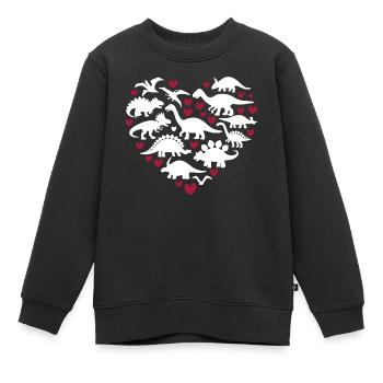 Ich liebe Dinosaurier - Kinder Premium Organic Sweatshirt - Schwarz - Vorne - AI Model Kid Female (0cm)