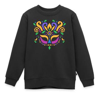 Carnival mask - Kids Premium Organic Sweatshirt - black - Front - AI Model Kid Female (0cm)
