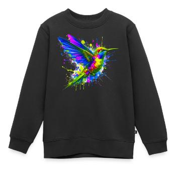 Colibri - Sweat Premium enfant bio - noir - Devant - AI Model Kid Female (0cm)