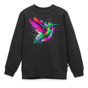Kolibri - Kinder Premium Organic Sweatshirt - Schwarz - Vorne - AI Model Kid Female (0cm)