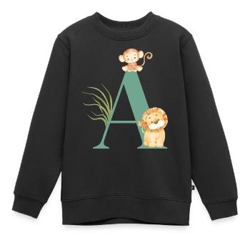Brief an Green Jungle Animals - Kinder Premium Organic Sweatshirt - Schwarz - Vorne - AI Model Kid Female (0cm)