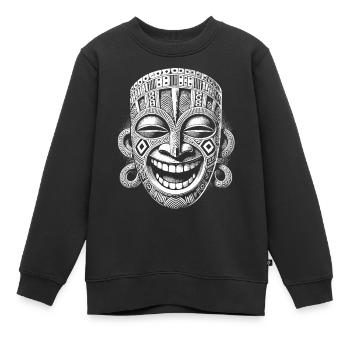 Maske - Kinder Premium Organic Sweatshirt - Schwarz - Vorne - AI Model Kid Female (0cm)