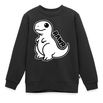 Dinosaure mignon - T-rex Rawr Design - Sweat Premium enfant bio - noir - Devant - AI Model Kid Female (0cm)
