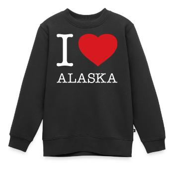 I LOVE ALASKA - Kinder Premium Organic Sweatshirt - Schwarz - Vorne - AI Model Kid Female (0cm)