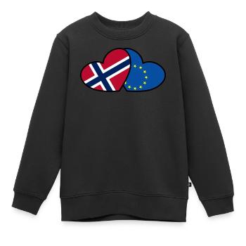 Norwegen <3 EU - Kinder Premium Organic Sweatshirt - Schwarz - Vorne - AI Model Kid Female (0cm)