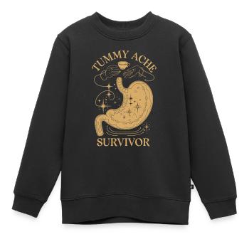 Maux d’estomac : survivant des maux de ventre - Sweat Premium enfant bio - noir - Devant - AI Model Kid Female (0cm)