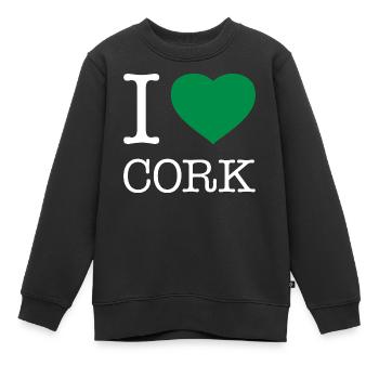 I LOVE CORK - Kinder Premium Organic Sweatshirt - Schwarz - Vorne - AI Model Kid Female (0cm)