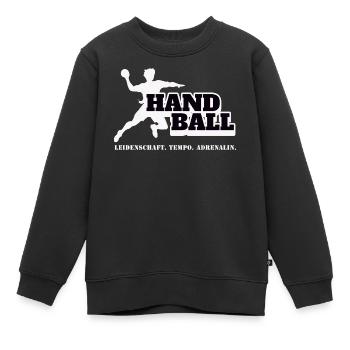 Handball Kraft und Tempo - Kinder Premium Organic Sweatshirt - Schwarz - Vorne - AI Model Kid Female (0cm)