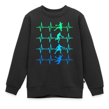 Handball Handball Garçons Handball Joueurs de handball - Sweat Premium enfant bio - noir - Devant - AI Model Kid Female (0cm)