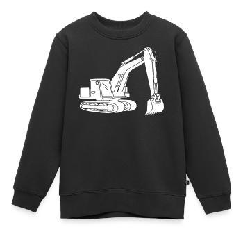 Bagger Silhouette Baugeräteführer Tiefbau - Kinder Premium Organic Sweatshirt - Schwarz - Vorne - AI Model Kid Female (0cm)