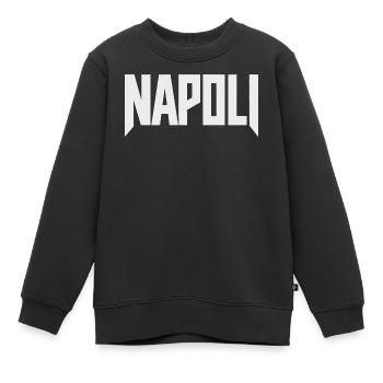 Napoli - Neapel Schriftzug weiß - Kinder Premium Organic Sweatshirt - Schwarz - Vorne - AI Model Kid Female (0cm)