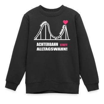 Des montagnes russes au lieu de la folie quotidienne - Sweat Premium enfant bio - noir - Devant - AI Model Kid Female (0cm)