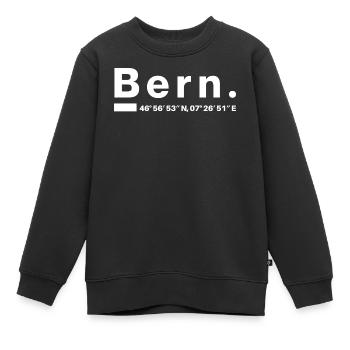 Bern Koordinaten Berner Bernerin Schweiz - Kinder Premium Organic Sweatshirt - Schwarz - Vorne - AI Model Kid Female (0cm)