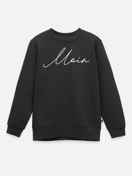 Moin – white side - Kids Premium Organic Sweatshirt - black