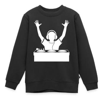 DJ Disc Jockey Festival Party - Kinder Premium Organic Sweatshirt - Schwarz - Vorne - AI Model Kid Female (0cm)