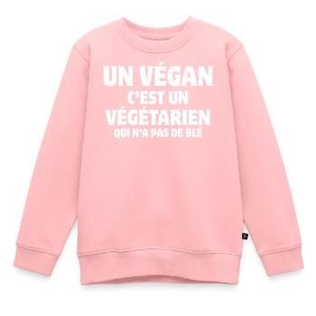 vegan, vegan, vegetarisch, Lebensmittel - Kinder Premium Organic Sweatshirt - Rosa - Vorne - AI Model Kid Female (0cm)