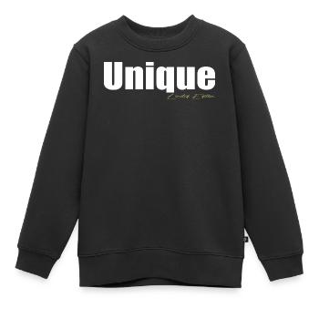Unique - Sweat Premium enfant bio - noir - Devant - AI Model Kid Female (0cm)