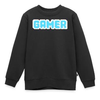 Gamer Pixel - Sweat Premium enfant bio - noir - Devant - AI Model Kid Female (0cm)
